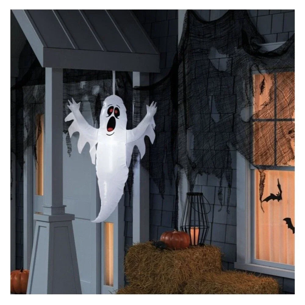 Hyde & EEK LED Ghost Inflatable, Spooky Halloween Decoration White 3.5ft